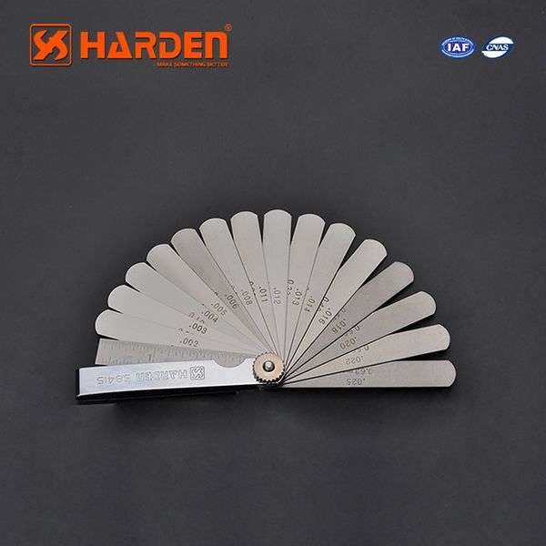 HARDEN Feeler Gauge 15Pcs 65Mn Professional Metal Feeler Gauge Set; 580415