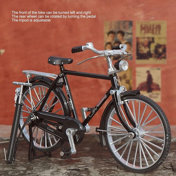 Decorative Bicycle Model – Alloy Miniature Table Ornament, Vintage Style Home Decoration