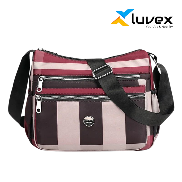 Multi Pocket Crossbody Hobo Ba (Red Color)