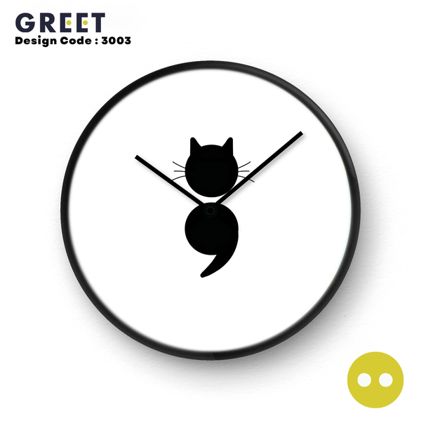 Symbol Cat Theme Wall Clock