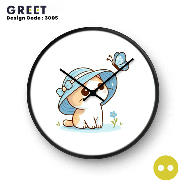 The Curious Cat Theme Wall Clock