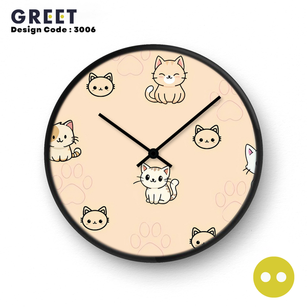 Meow Star Cat Theme Wall Clock