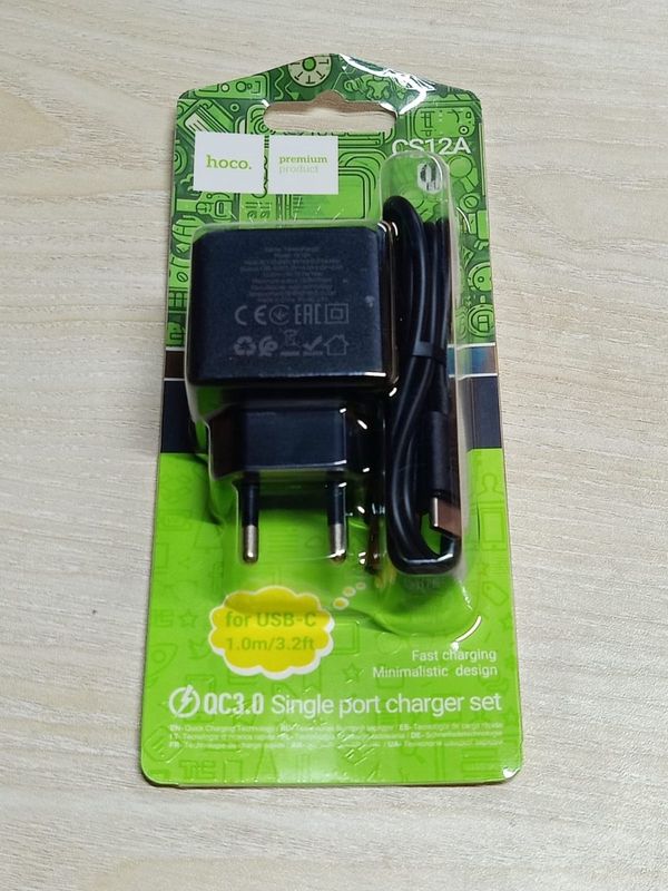 Hoco CS12A Charger Adapter With Type C Cable - Image 2