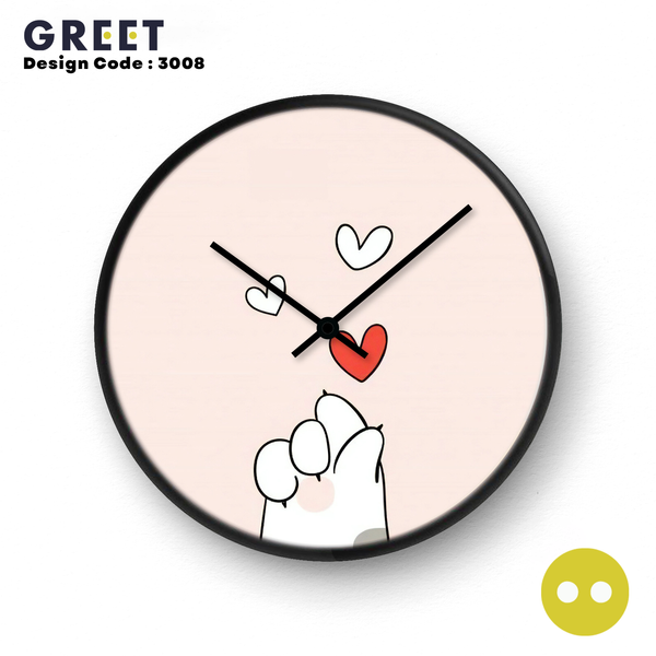 Love Paws Cat Theme Wall Clock