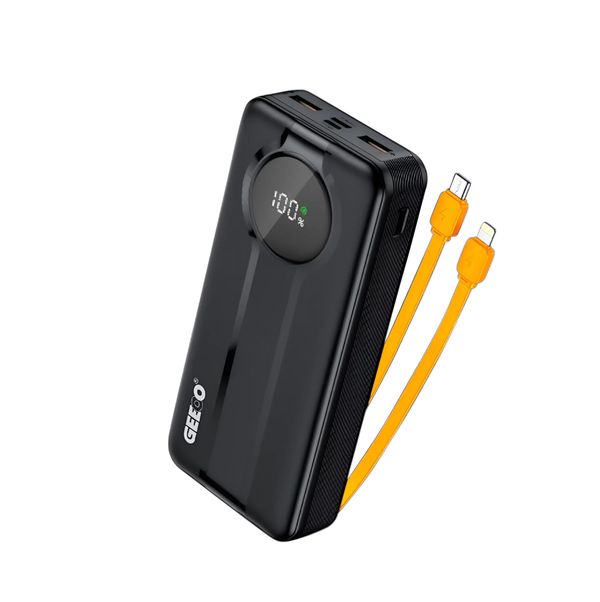 Geeoo P600 20000mAh 22.5W Fast Charging Power Bank with Built-in Cable .
