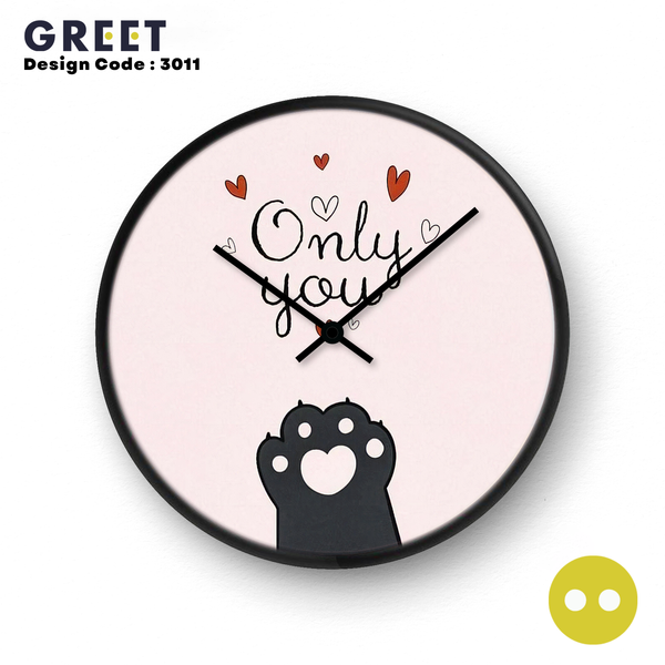 Only You Cat Theme Wall Clock