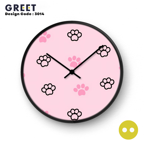 Pinky Paws Cat Theme Wall Clock