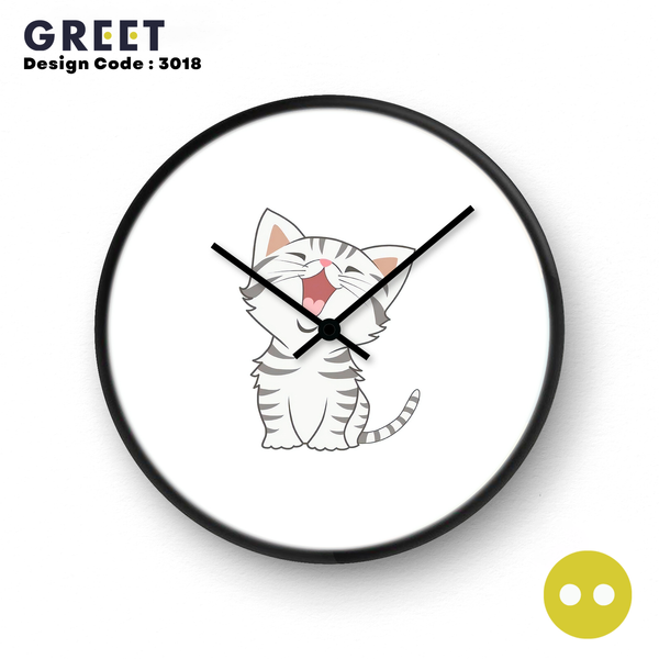Happy Kitty Cat Theme Wall Clock