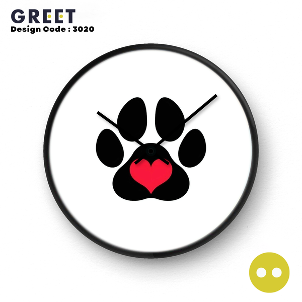 Love Paws Cat Theme Wall Clock