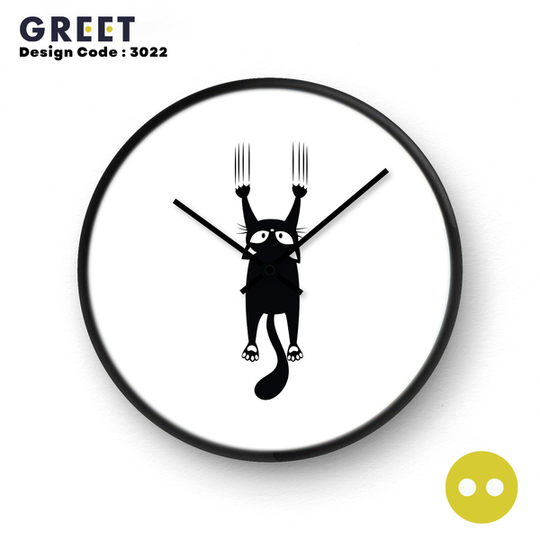 Kitty's Scratch Cat Theme Wall Clock