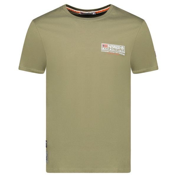 T-Shirt Men Short Sleeve with Khaki Flag