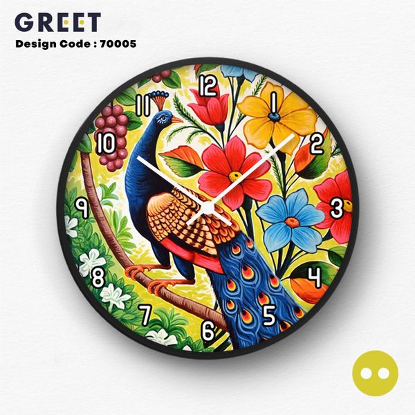 Colorful Peacock Bengali Wall Clock