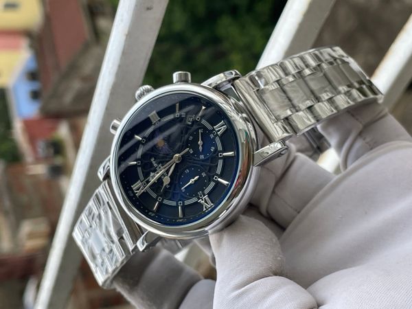 Patek Chain Black Dial Silver Body