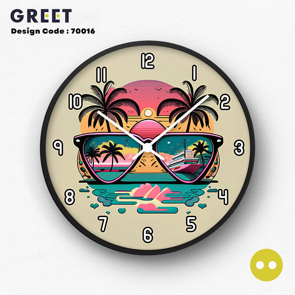 SUN & GLASS Pattern Wall Clock