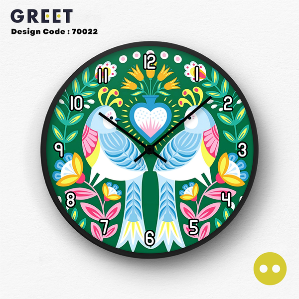 Green Bird Bengali Artistic Wall Clock