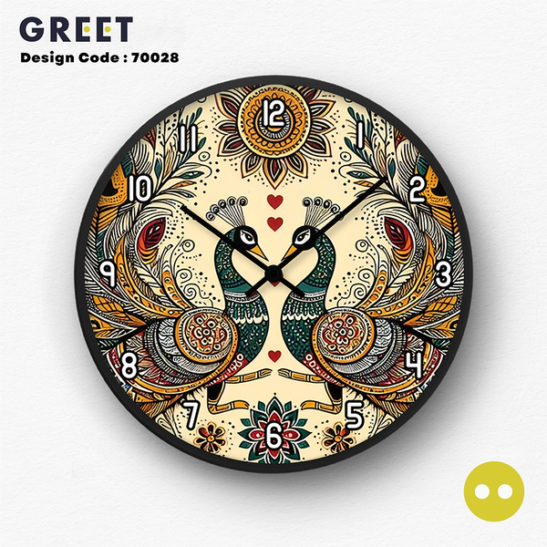 Twin Peacock Artistic Wall Clock