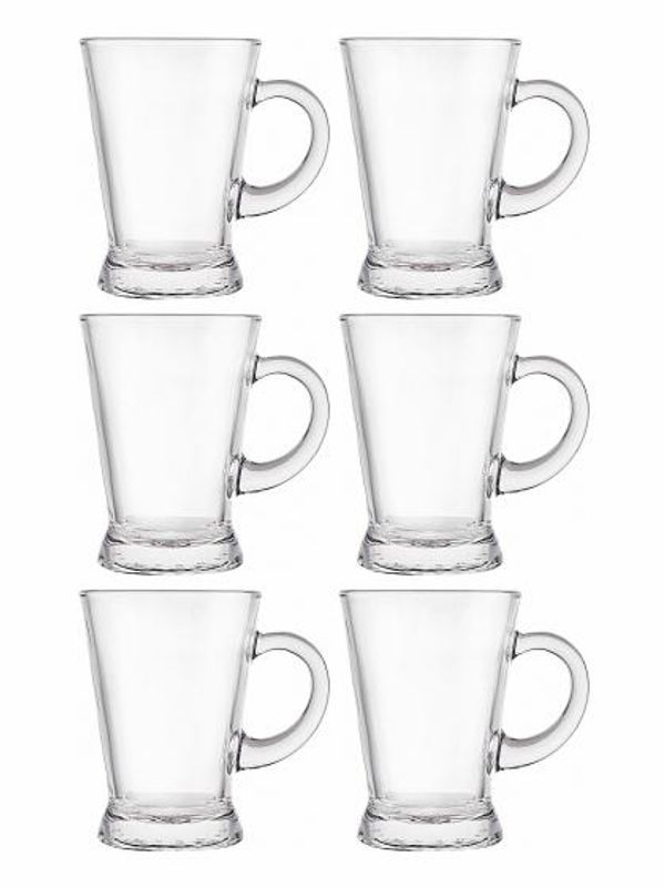 স্বচ্ছ কাচের চায়ের কাপ সেট ৬ পিছ tea cup / coffe cup - #101