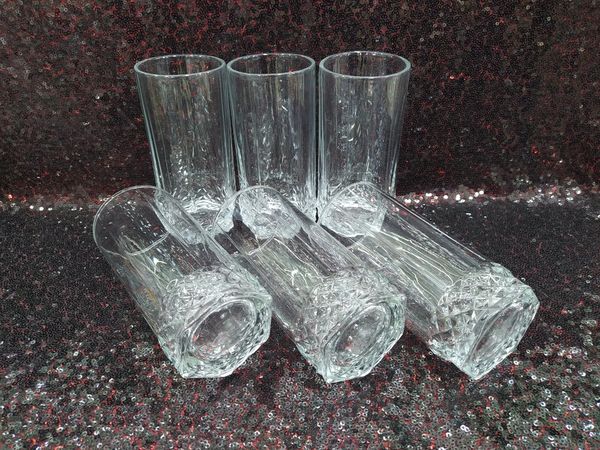 স্বচ্ছ কাচে পানির গ্লাস ৬ পিছ -Drinking Water glass 6 piece set #30