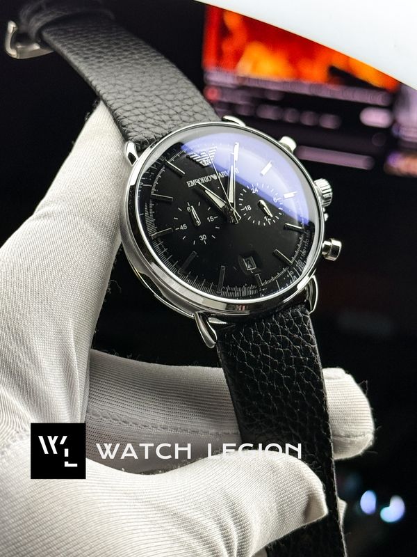 ARMANI OVAL GLASS SIMPLE BLACK DIAL BLACK BELT