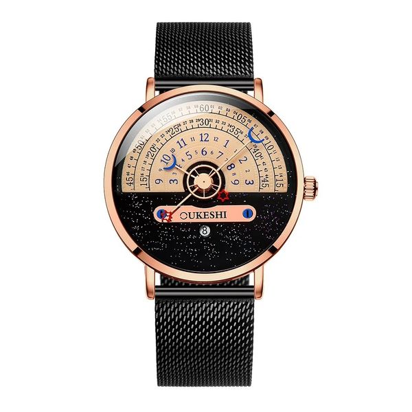 New Creativity Fashion Calendar Watches Casual Sport Quartz Wrist Stainless Steel Watch Watch For Men