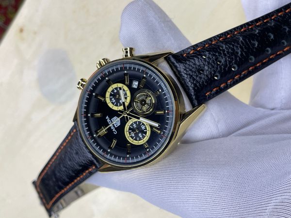 Tag Belt 3 Chrono Black Gold Case Black Dial New