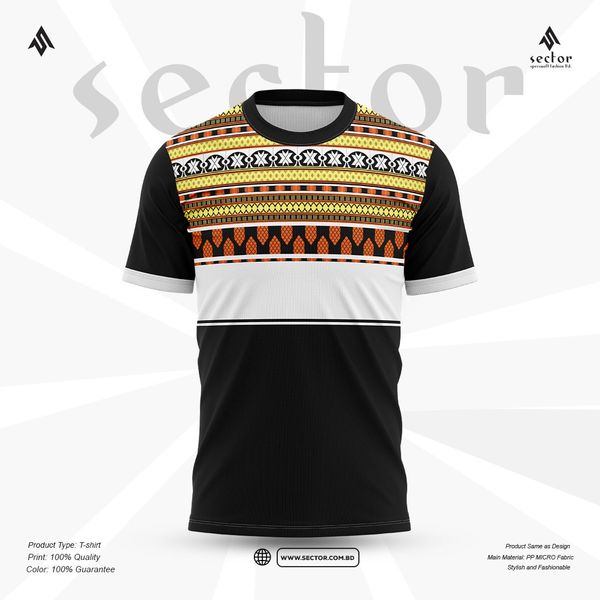 "Ethnic Fusion Premium Polo T-Shirt – Black & White Edition"