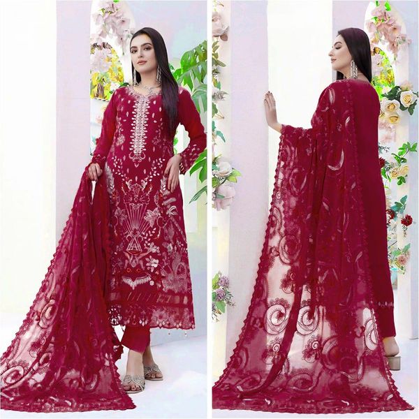 Semi –Embroidery & Sequence Work Party dress