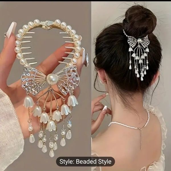 New Sweet Bow Tassel Hair Clip