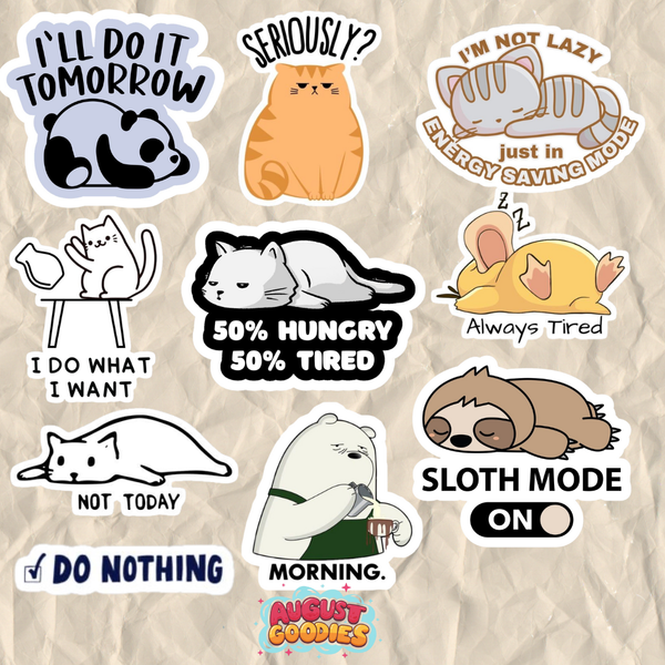 Lazy sticker set 01