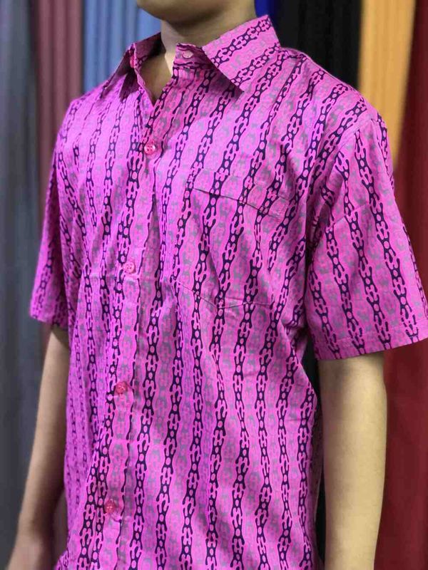 Boys Summer Printed Violet Half Shirt | Traditional Style