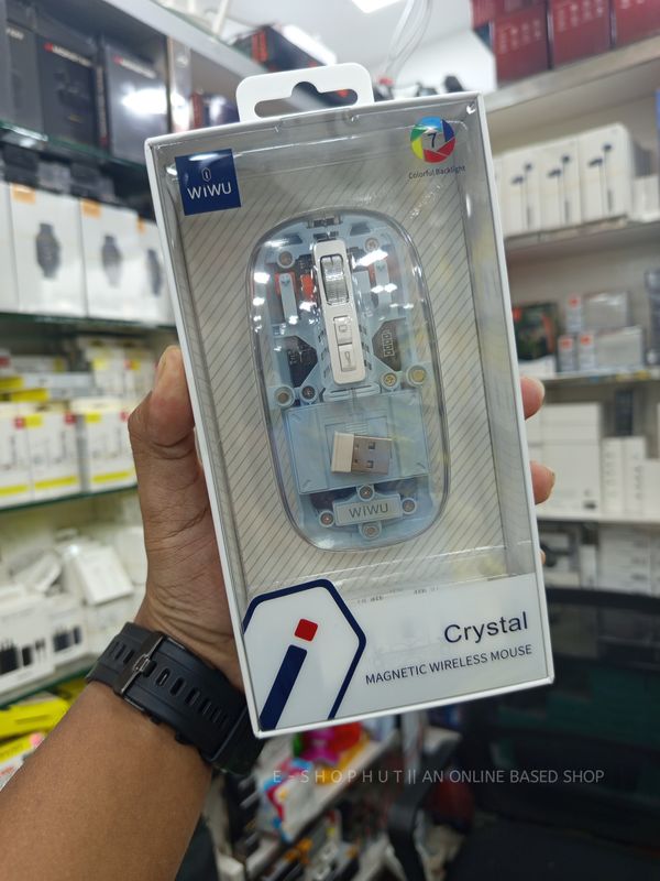 WIWU Crystal Transparent Wireless Mouse 2.4G - Simple Blue