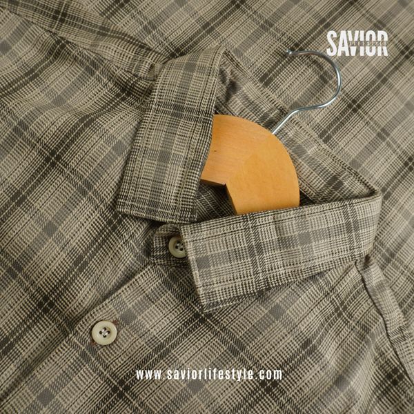 Mud Brown - Full Sleeve Pocket Less Check Shirt