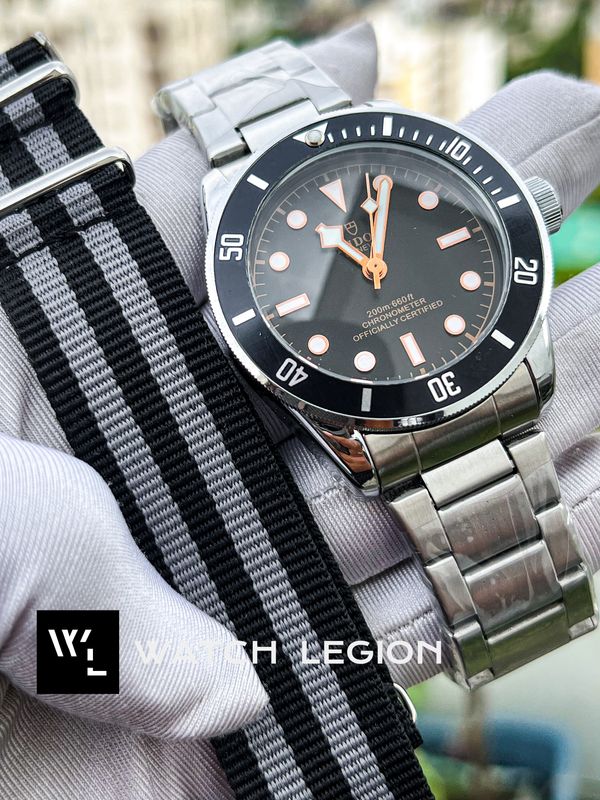 TUDOR BLACK WITH FREE NATO STRAP