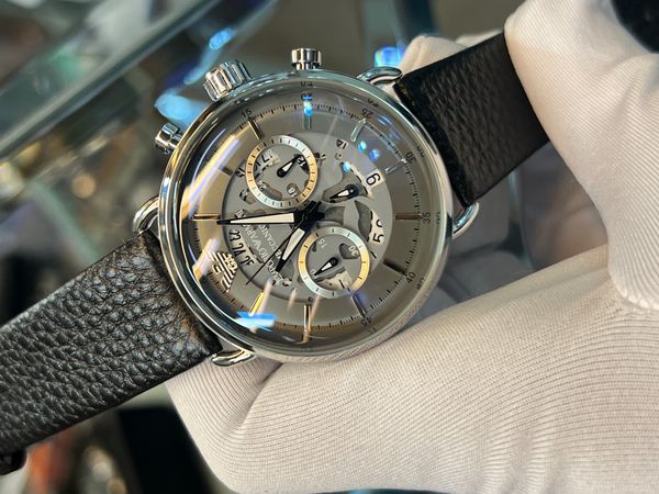 Armani Meccanico Belt Black Grey Dial