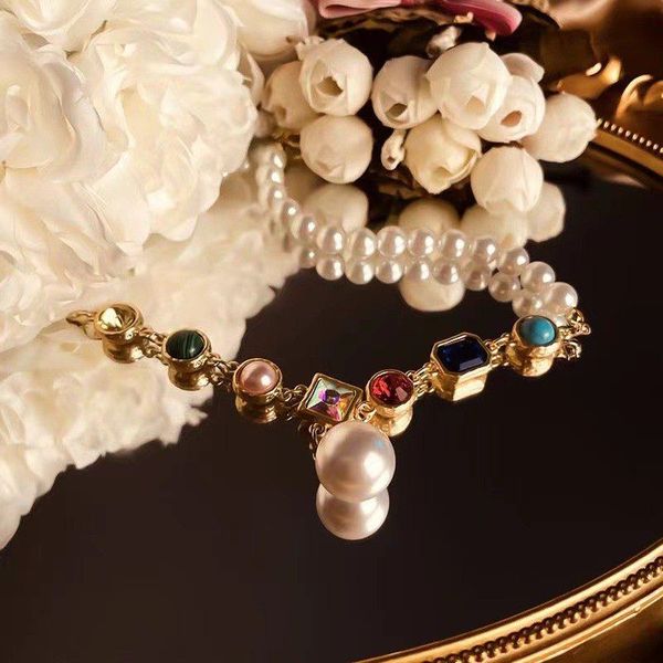 French colourful pearl chokers