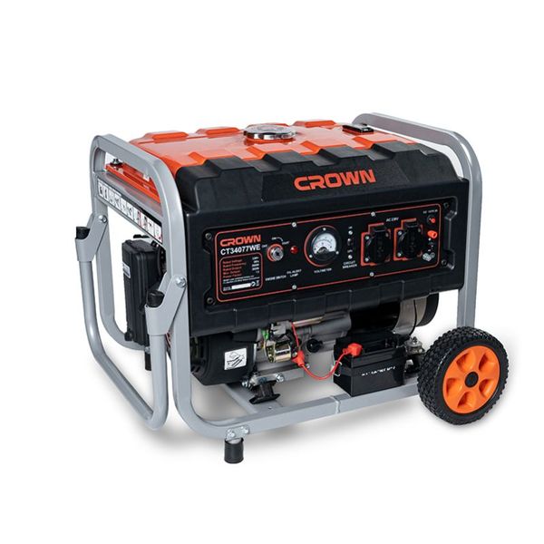 CROWN 2.8KW Professional Gasoline Generator, Max. 3KW, Electric start; CT34077WE
