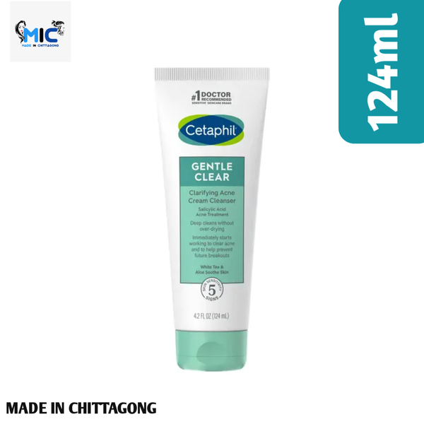 Cetaphil Gentle Clear Clarifying Acne Cream Cleanser 124ml