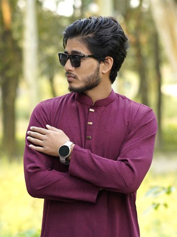 প্রিমিয়াম মাইক্রোস্টিজ ভাঙচুর ফেব্রিক সলিড পাঞ্জাবি