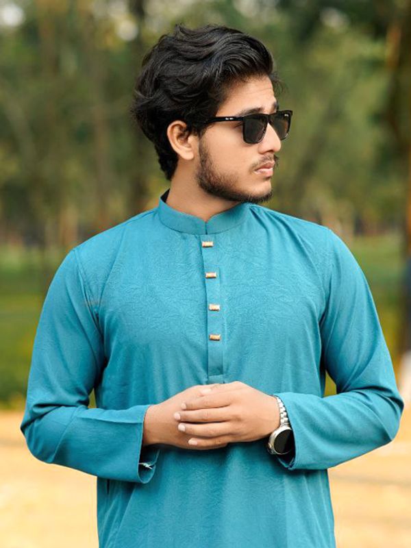 প্রিমিয়াম মাইক্রোস্টিজ ভাঙচুর ফেব্রিক সলিড পাঞ্জাবি