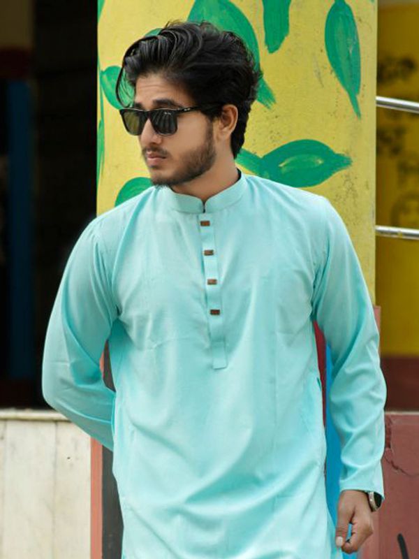 প্রিমিয়াম মাইক্রোস্টিজ ভাঙচুর ফেব্রিক সলিড পাঞ্জাবি