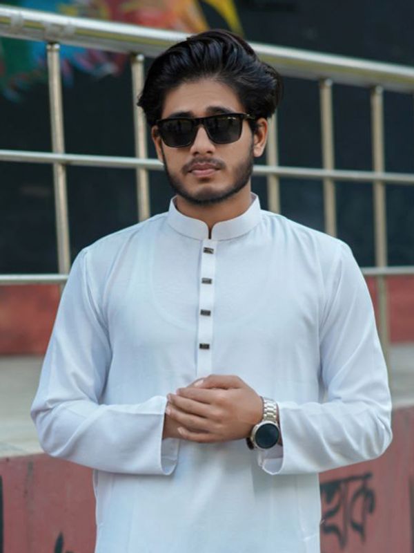 প্রিমিয়াম মাইক্রোস্টিজ ভাঙচুর ফেব্রিক সলিড পাঞ্জাবি