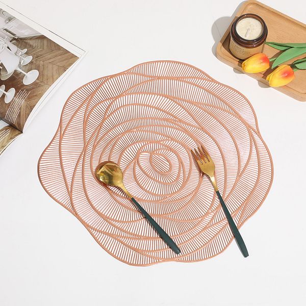 6 Pcs Round Table Placemat Mat- Gold