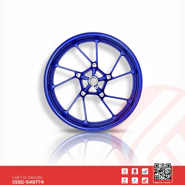 Alloy Rim (Front-Blue) for Yamaha FZS V3, FZX, R15 V3, R15 V4 & R15M, MT15 V1, MT15 V2 bike.