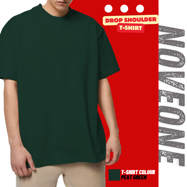 Peat Green - Drop Shoulder T-shirt for Men