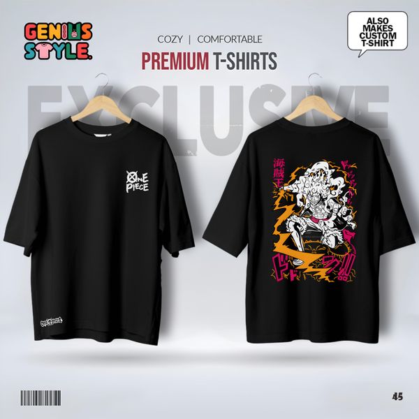 One Piece Drop Shoulder Anime T-shirt - 45