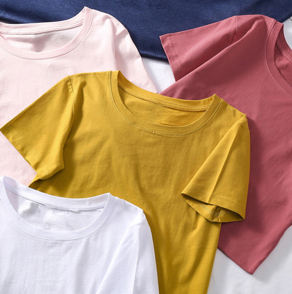 A generation of solid color short sleeve T-shirt female 2021 summer Korean new clothes student coat ins women's wholesale