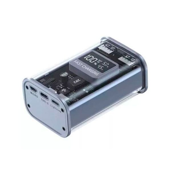 Hoco J105 22.5W Crystal Fast Charging Power Bank 10000 mAh – Gray Color