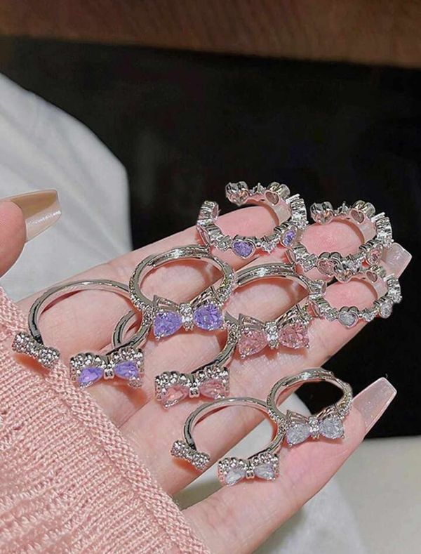 3pcs Bow Finger Ring Set