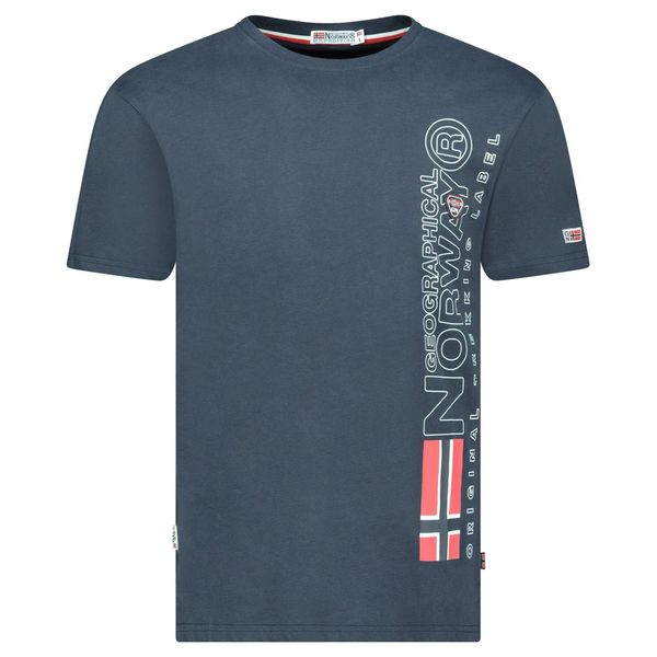 T-Shirt Men Short Sleeve with Navy Flag
