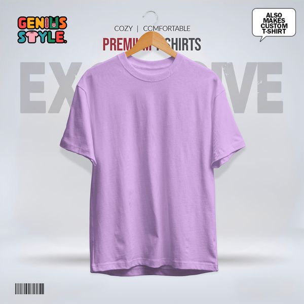 Lavender Premium Drop Shoulder Solid T-shirt